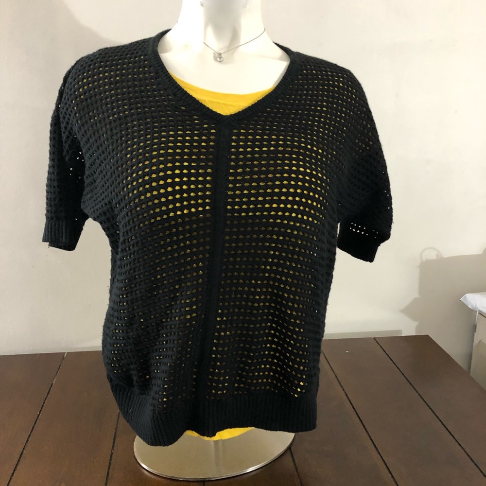 🔥Dark blue Ann Taylor crochet style sweater
